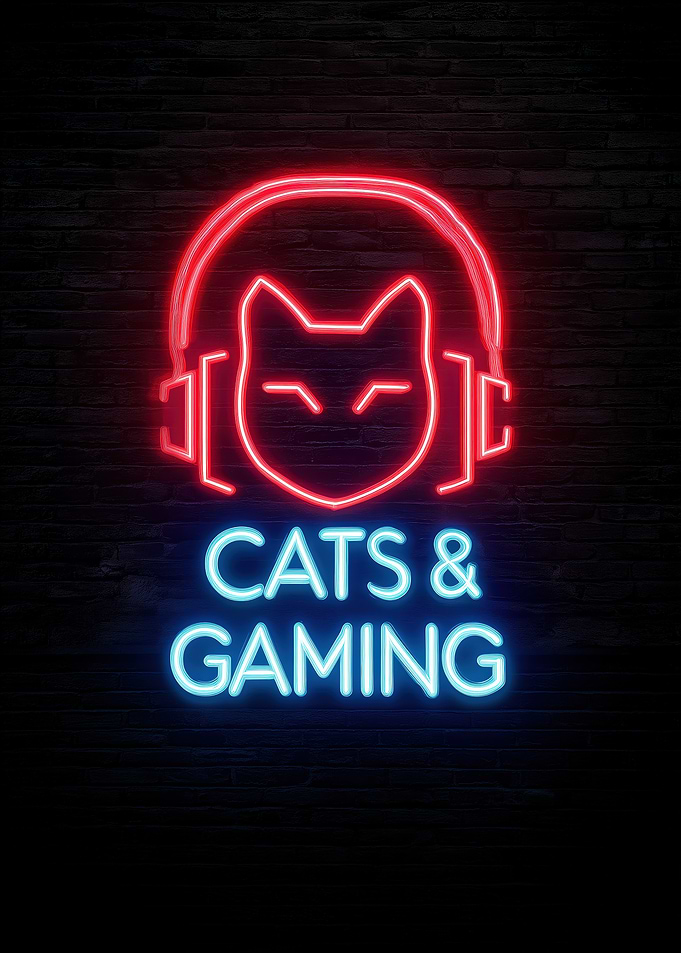 Cats And Gaming Neon Sign