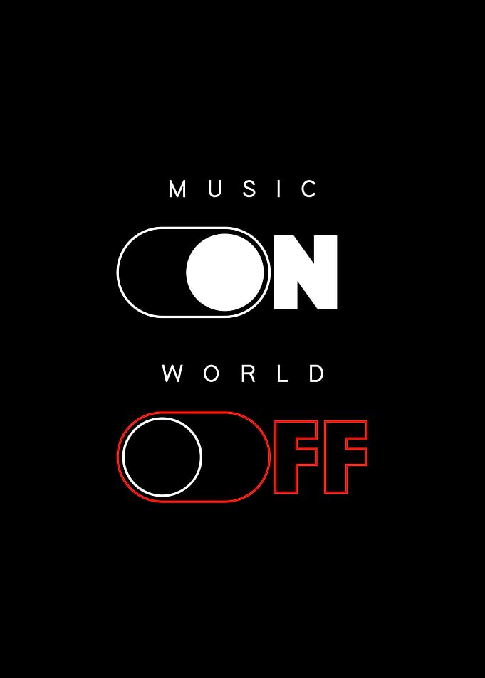 Music On World Off Minimalist Design