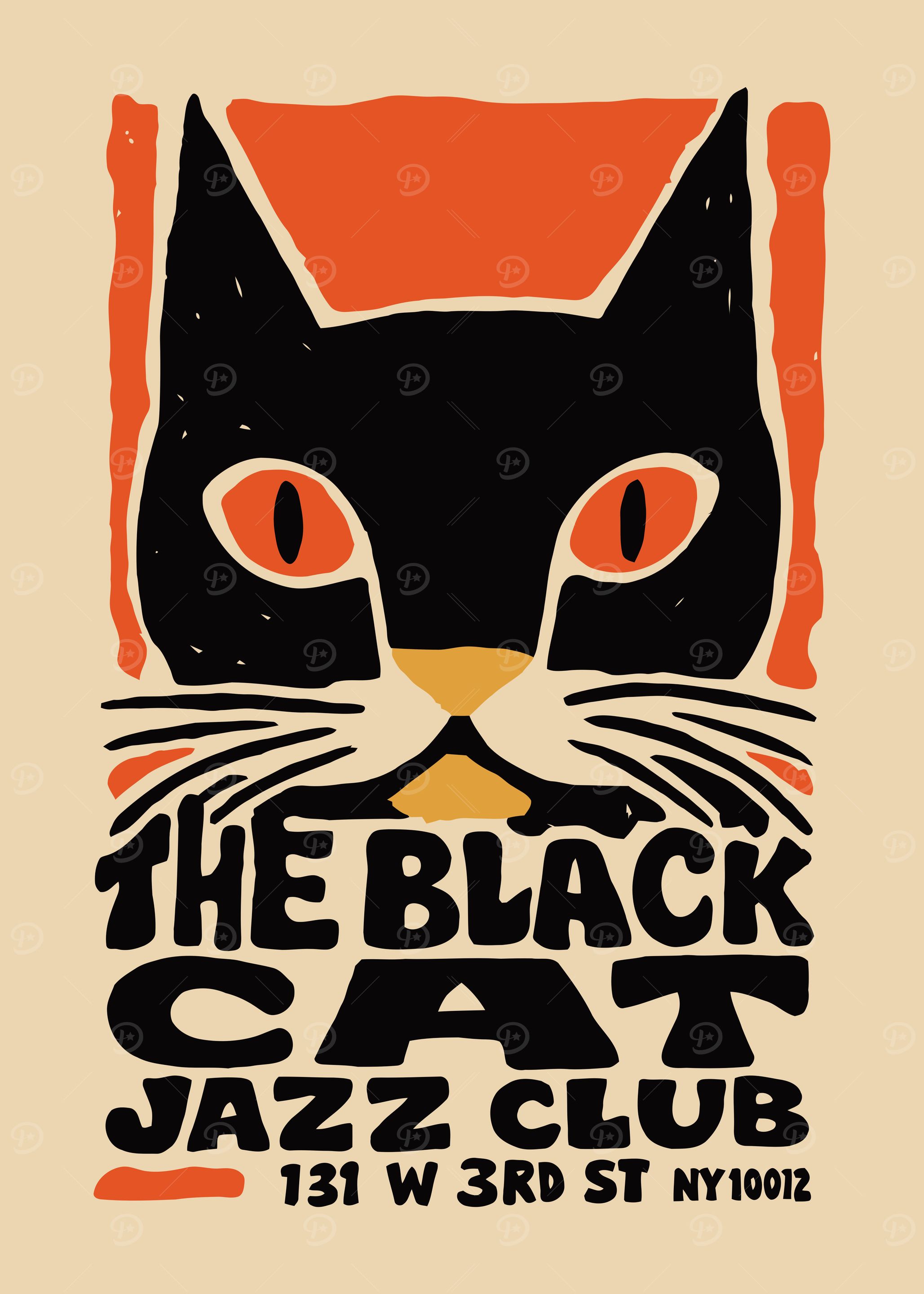 The Black Cat Jazz Club Poster