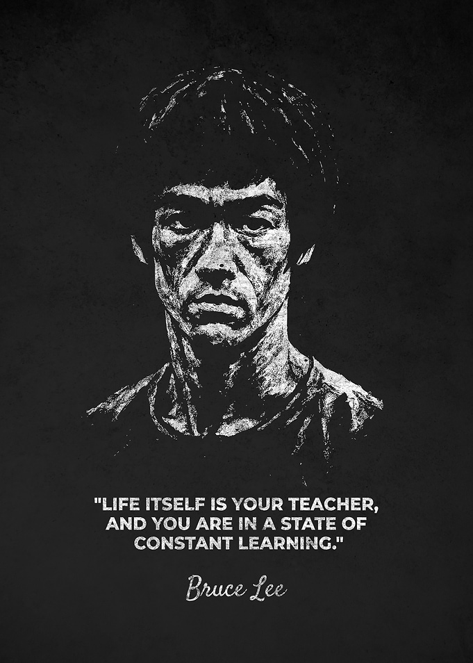 Bruce Lee Inspirational Learning Quotes Portrait