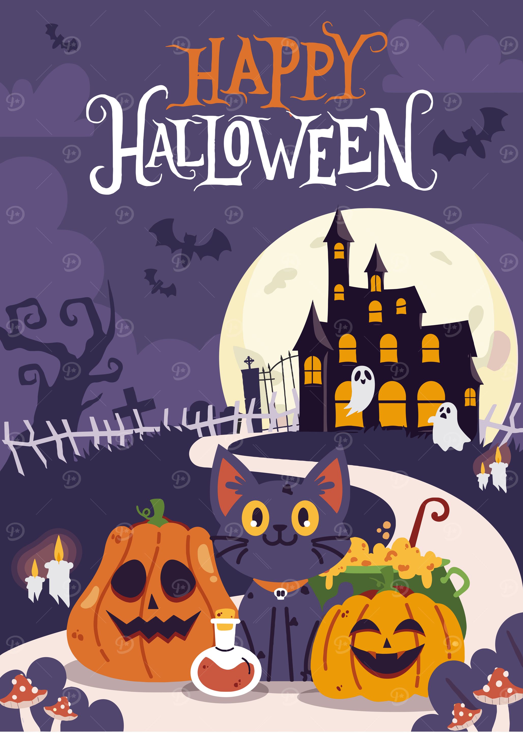 Happy Halloween Spooky Night Illustration