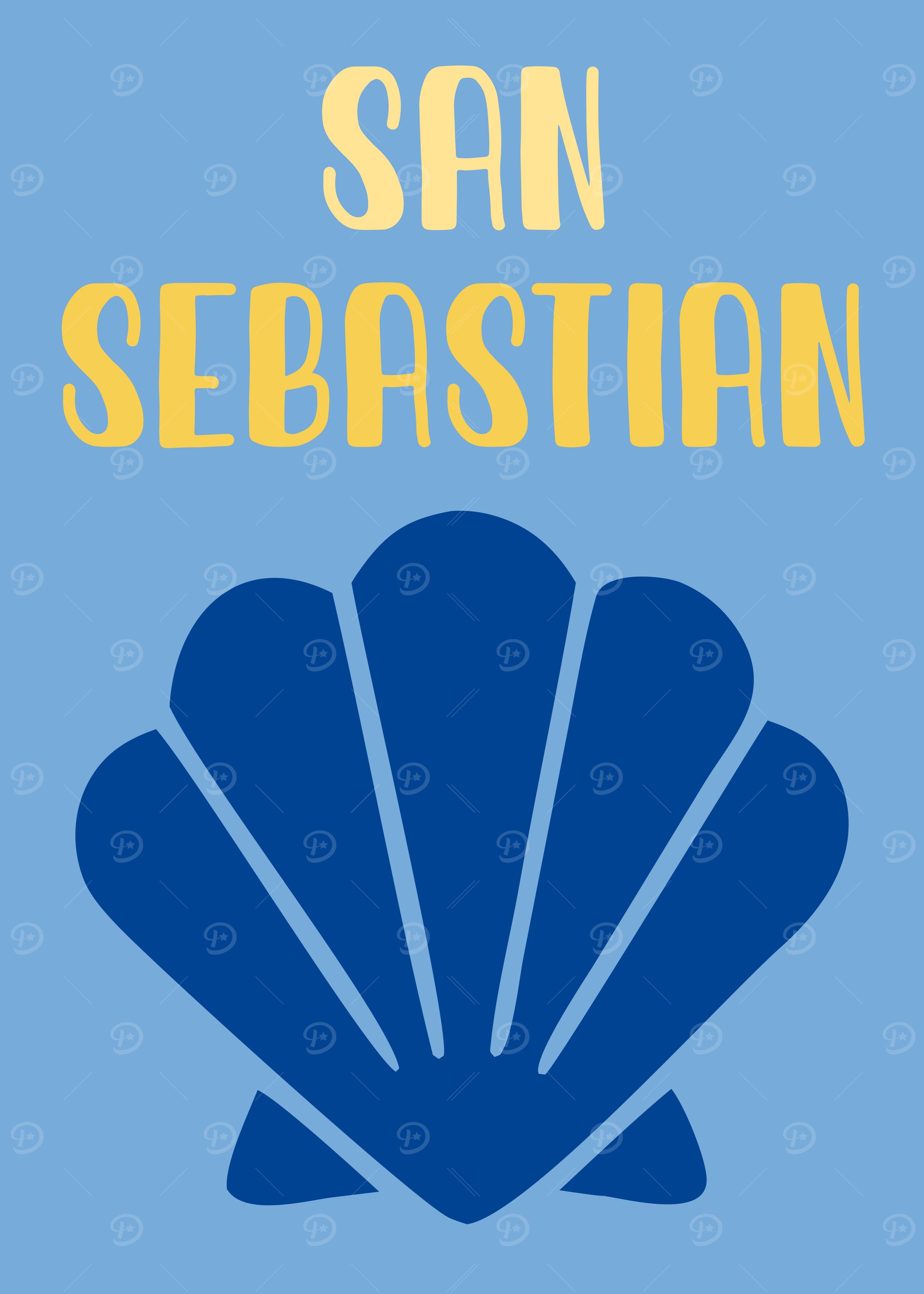 San Sebastian Preppy Travel Poster