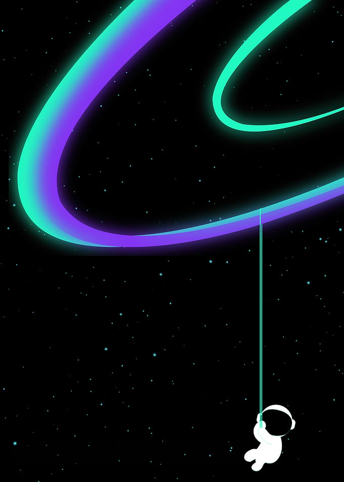 Astronaut Swinging in Space