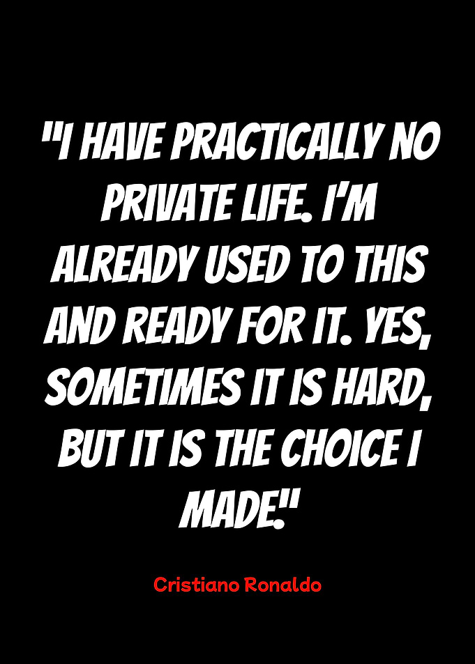 cristiano ronaldo quote on black background
