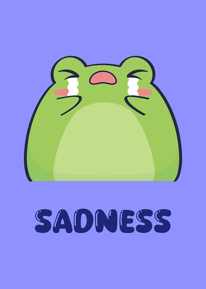 Sad Frog Cartoon Illustration