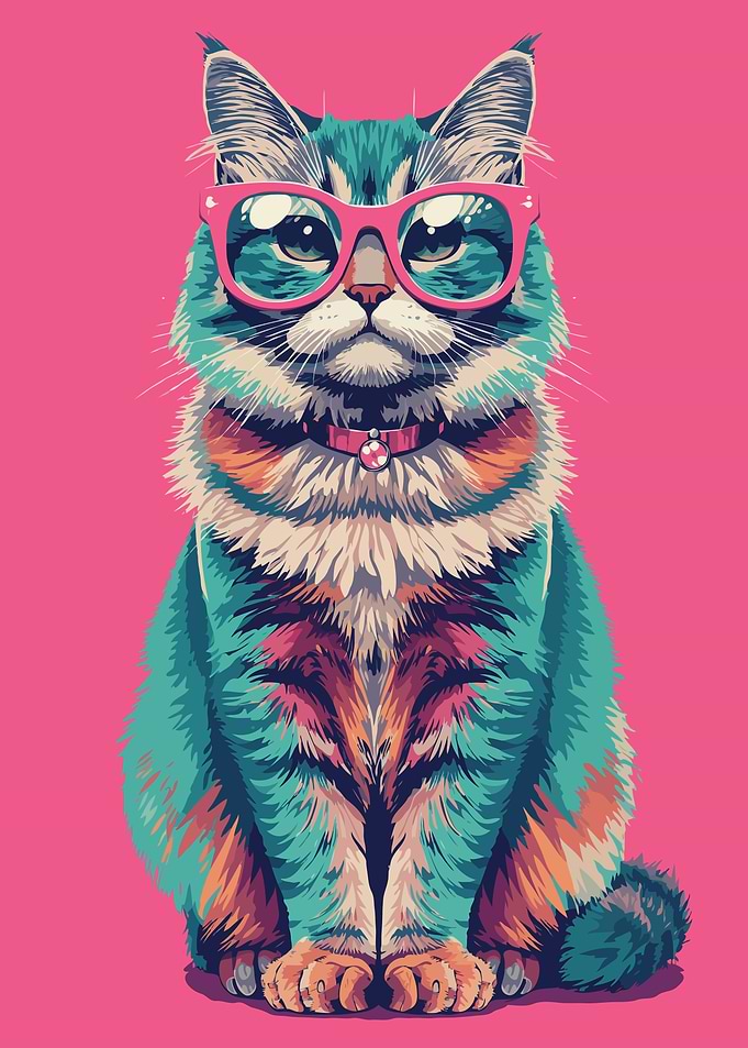 Cool Cat Pop Art Illustration