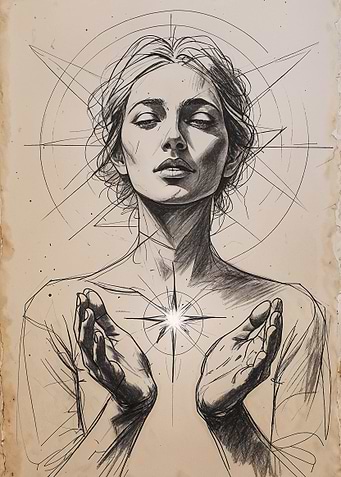 Woman with Star Sketch
