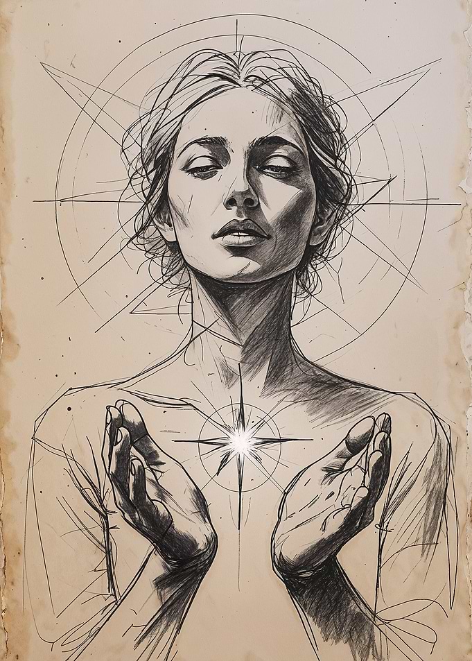 Woman with Star Sketch