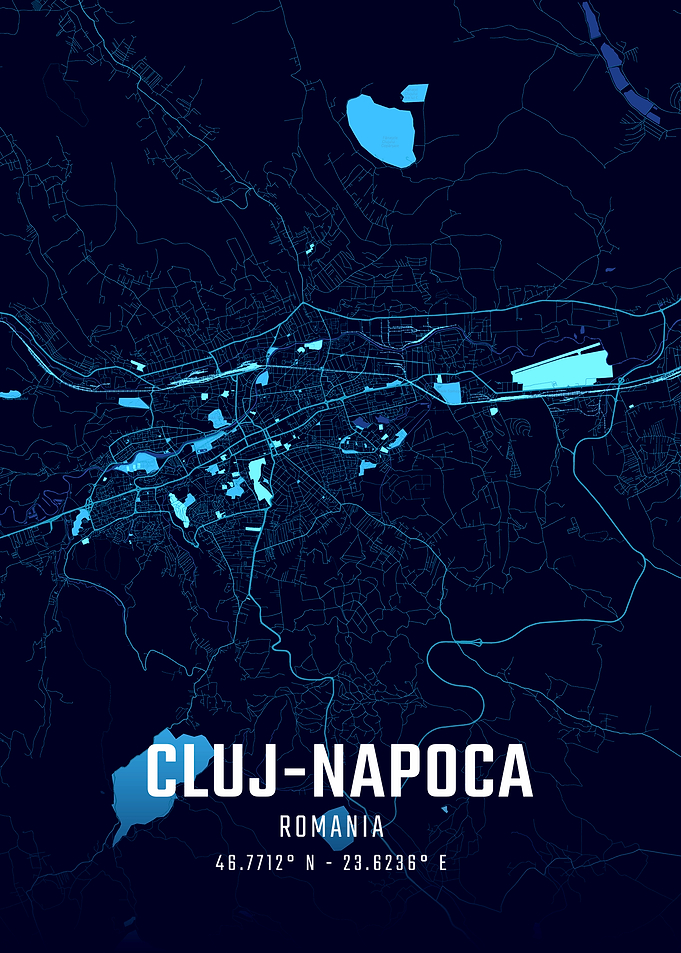Cluj-Napoca Midnight City Map