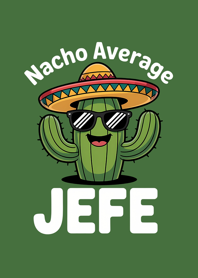 Nacho Average Jefe Cactus Cartoon