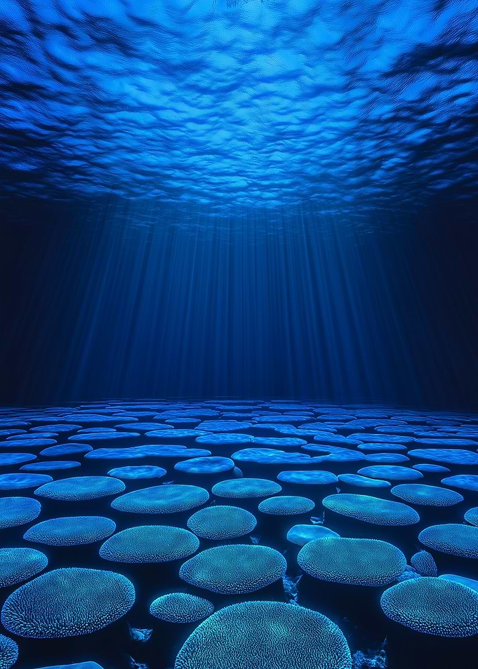 Underwater Coral Reef with Sun Rays
