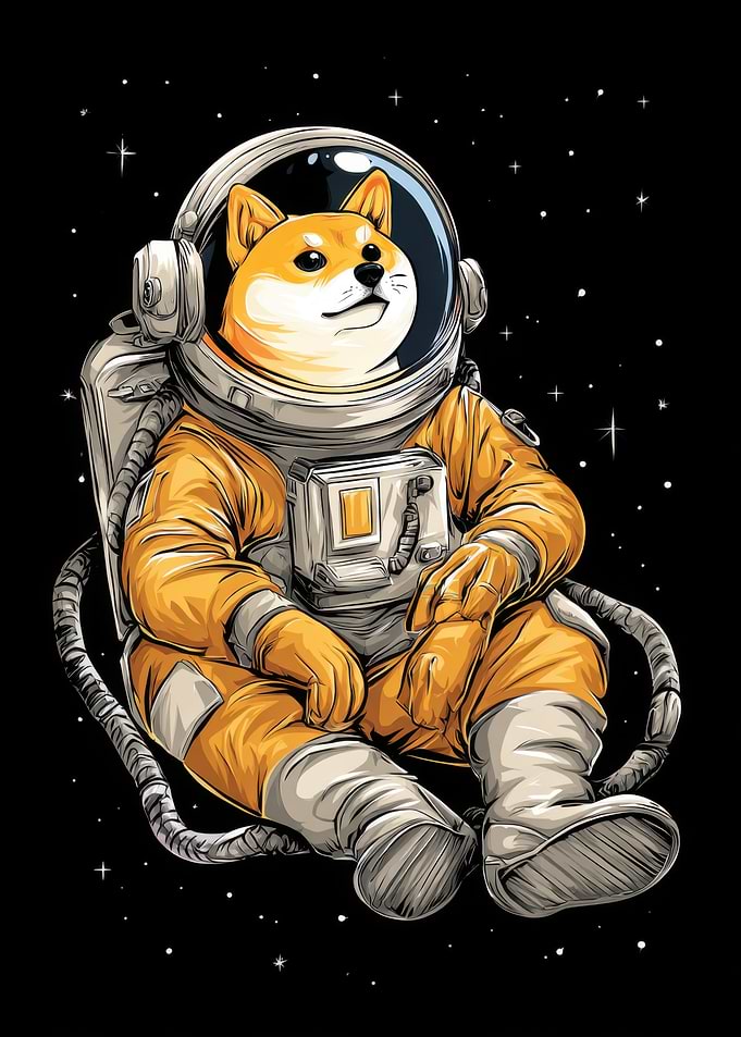 Doge in Space Suit Illustration