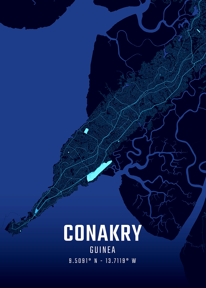 Conakry Midnight City Map
