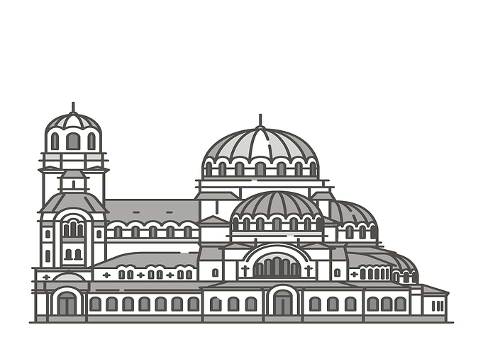 Alexander Nevsky Cathedral Line Art