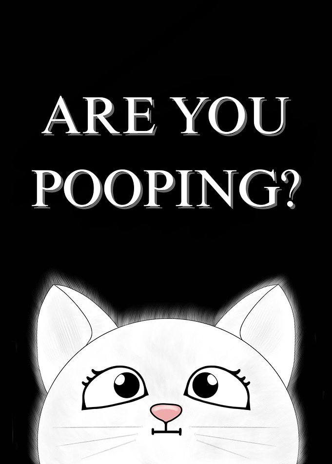 Are You Pooping? Cat Cartoon