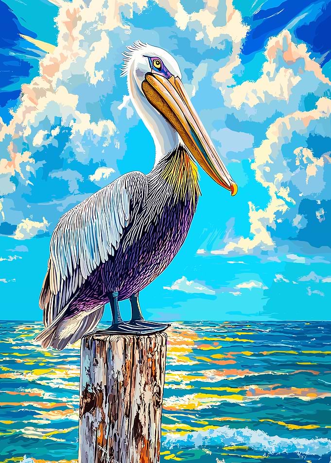 Pelican on Post Digital Painting