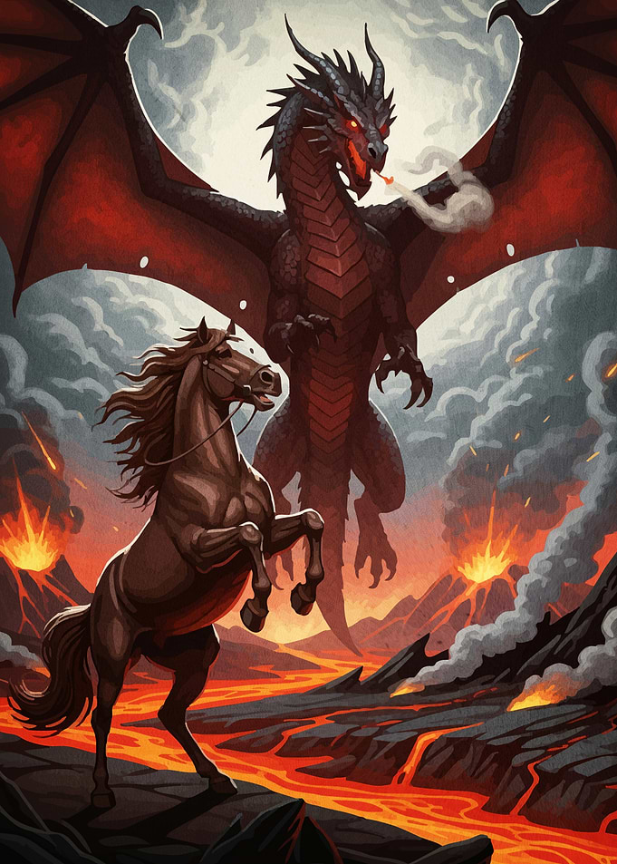Dragon Horse Volcanic Landscape