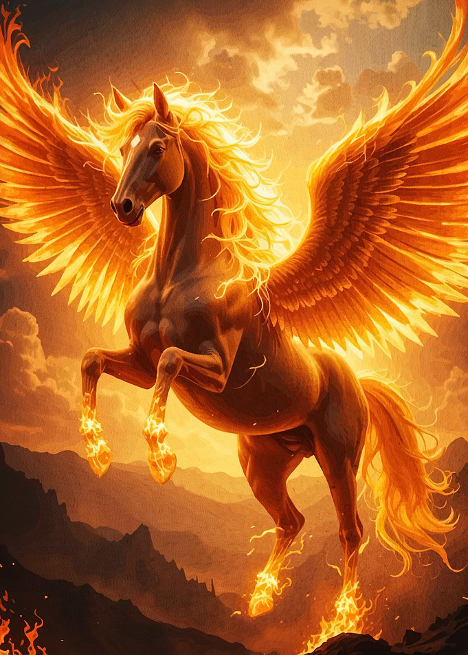 Fiery Pegasus Rising