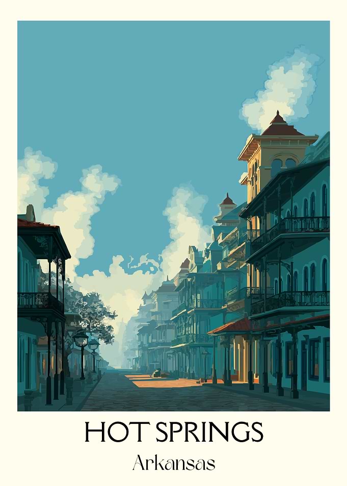 Hot Springs Arkansas Travel Poster