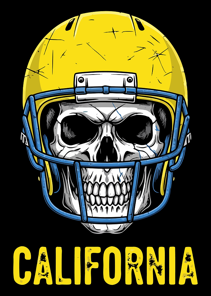 California Football Skull Helmet Graphic