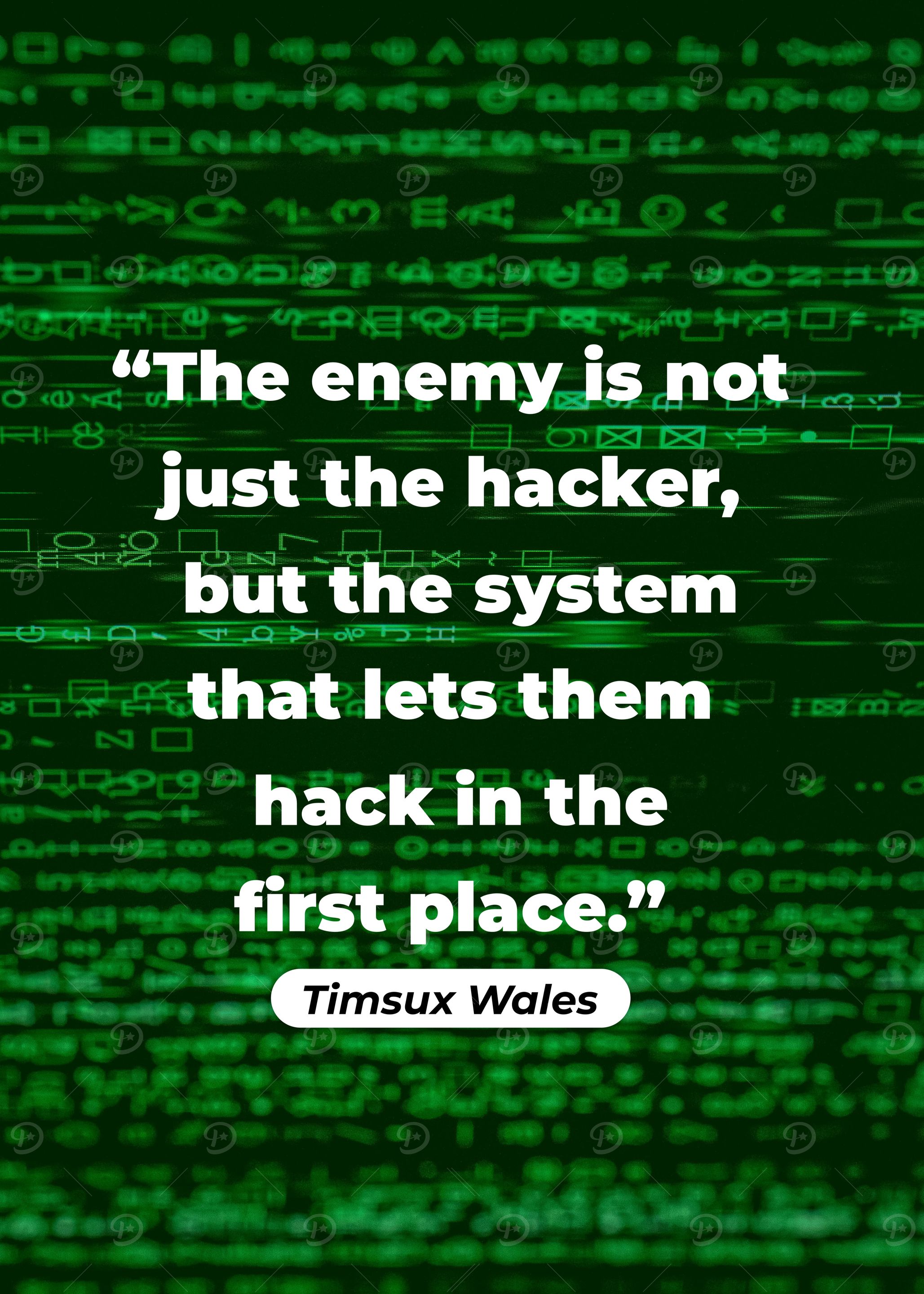 Hacker Quote on Digital Background