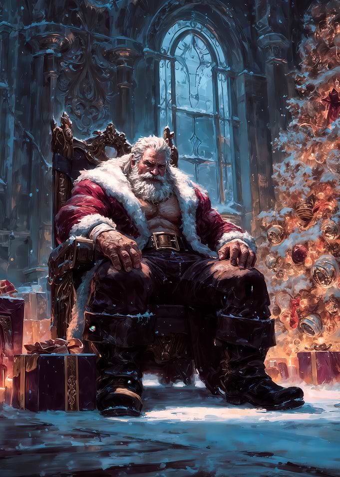 Muscular Santa Claus: Winter Throne Room