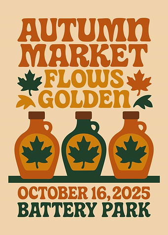 Autumn Market Flows Golden Poster