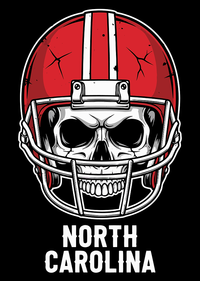 North Carolina Football Skull Helmet