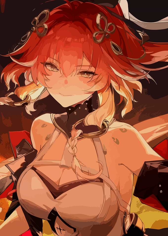 Anime Girl with Red Hair