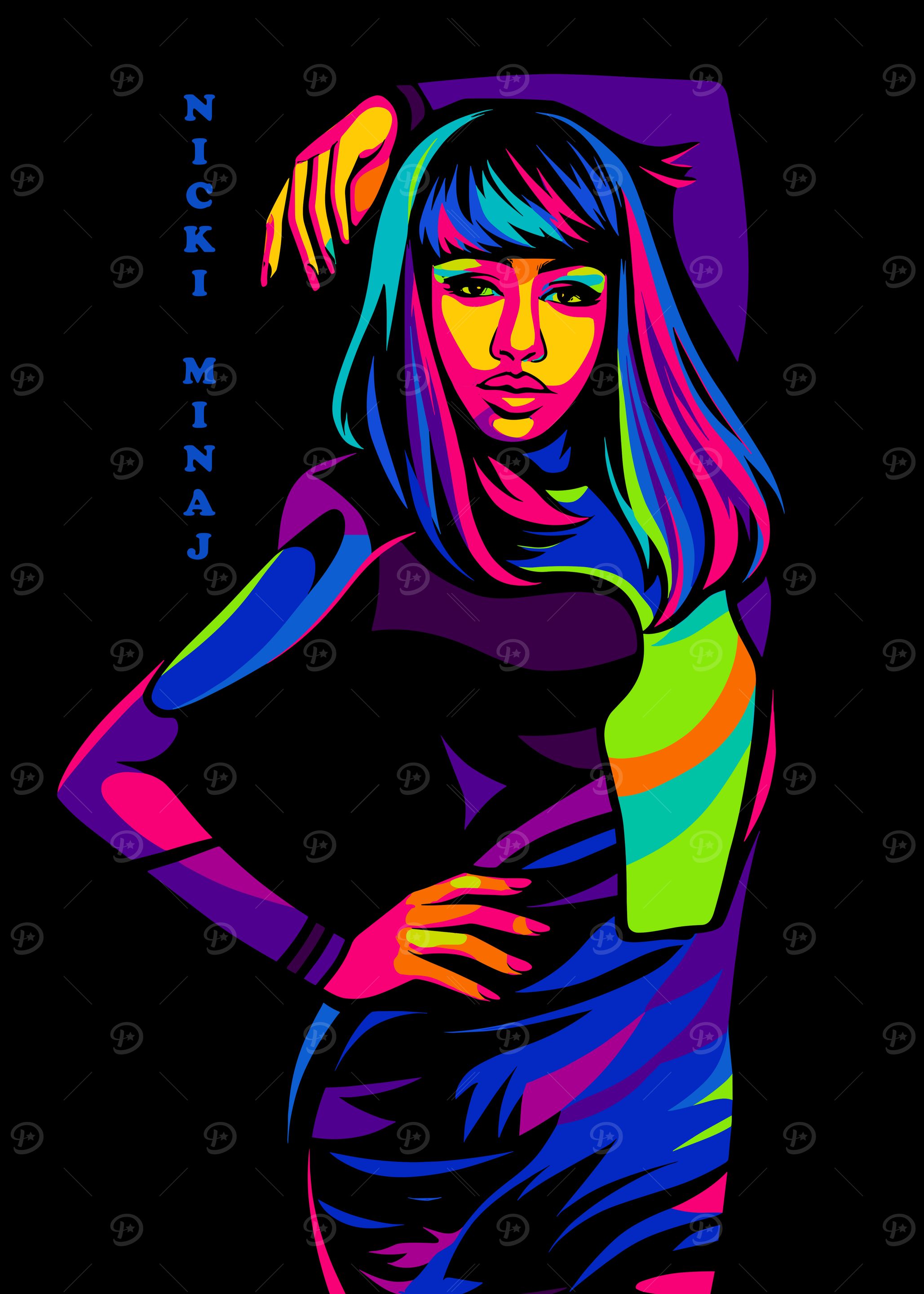 Nicki Minaj Colorful Portrait