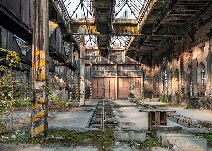 Abandoned Industrial Building Interior