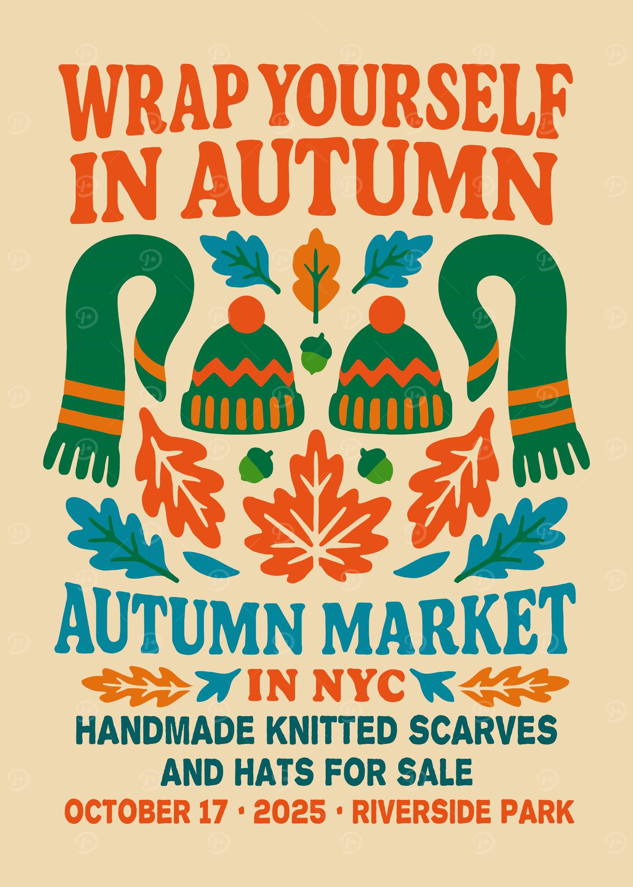 Autumn Market in NYC Poster