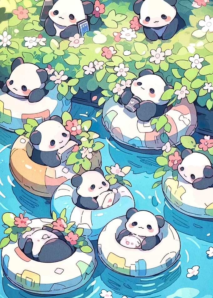 Pandas in Pool with Floats