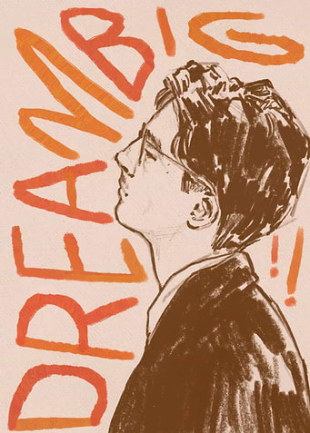Dream Big Portrait Illustration