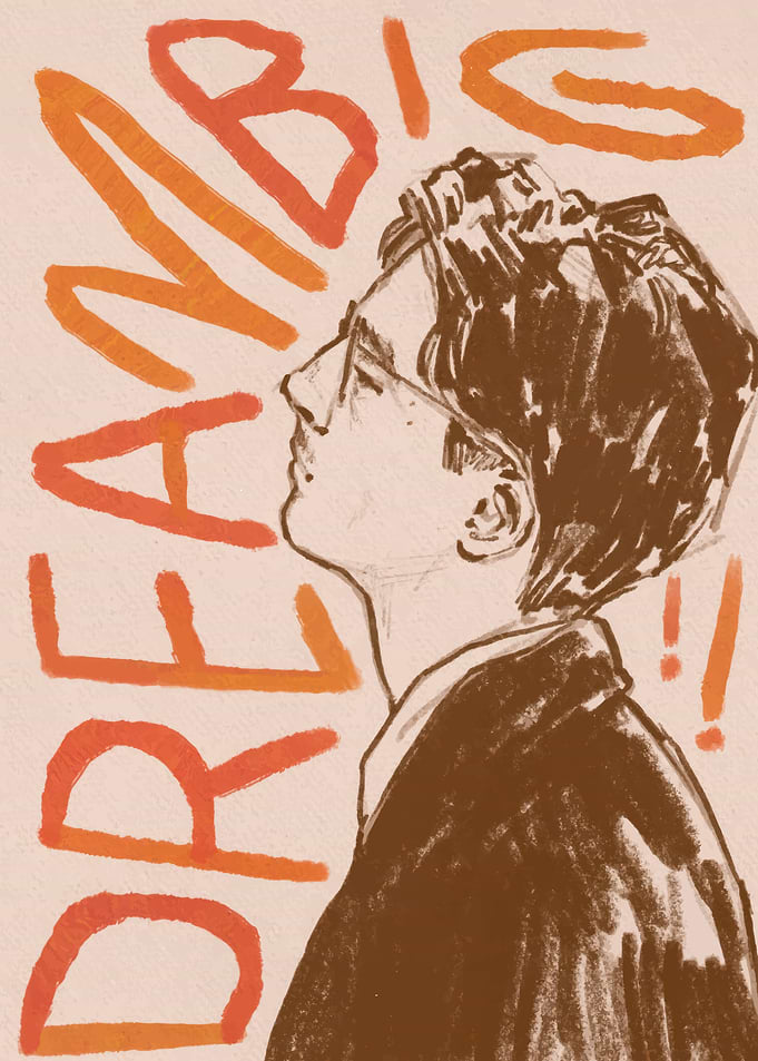 Dream Big Portrait Illustration