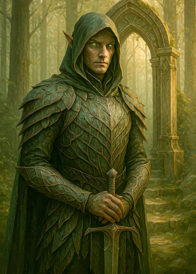 Elf Warrior in Forest