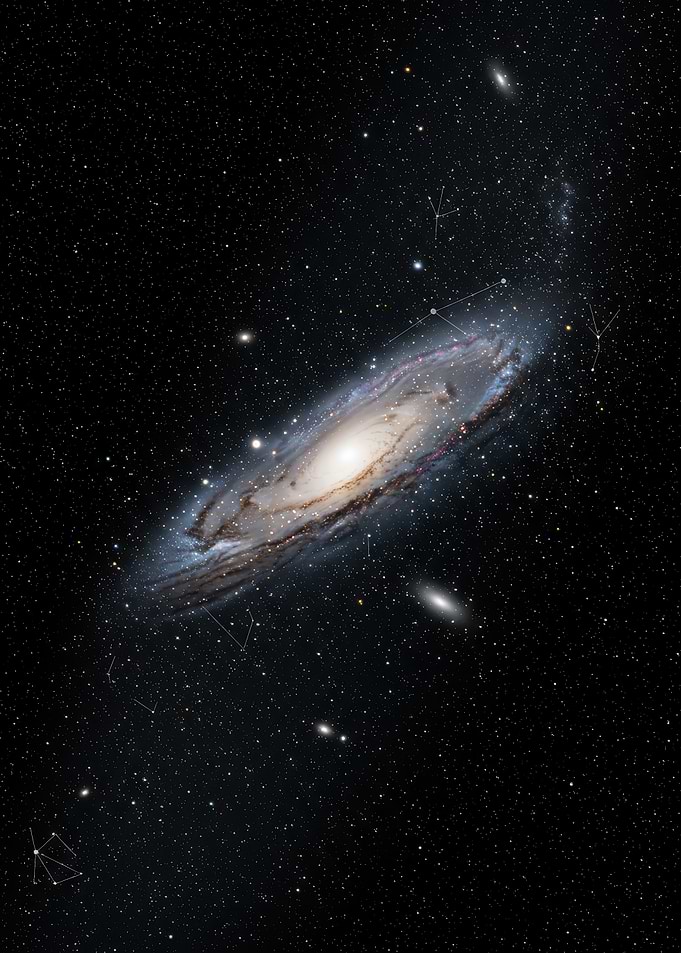 Andromeda Galaxy in Starry Space