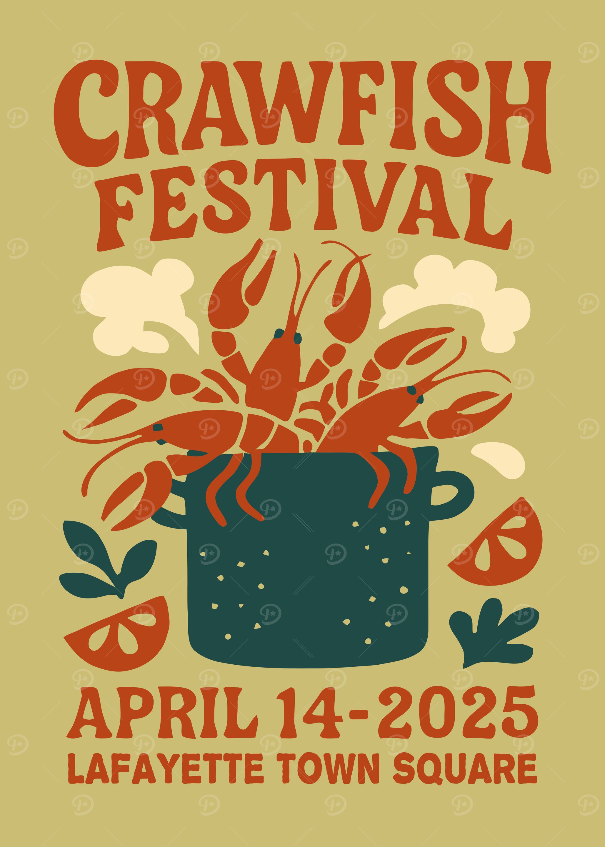 Crawfish Festival Poster, Lafayette Town Square