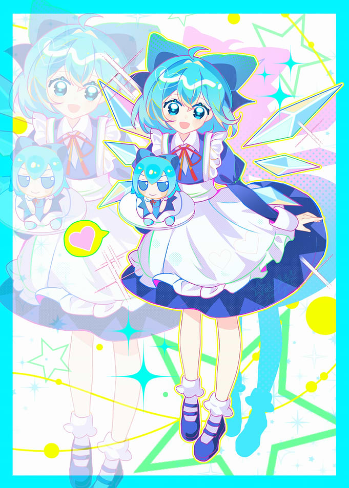 Anime Girl with Doll and Crystals