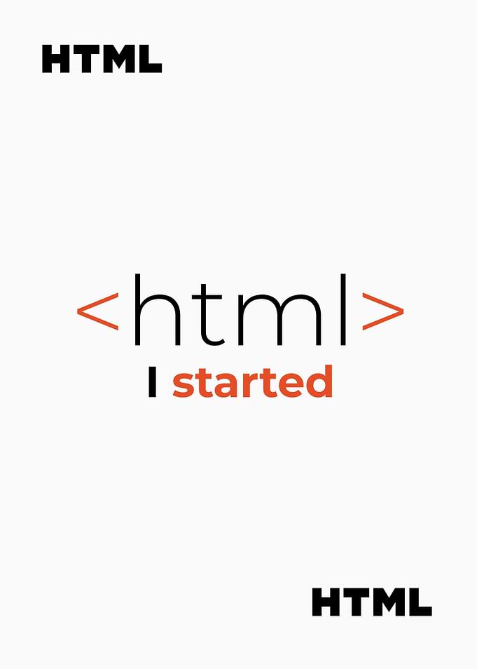 HTML I Started Coding Poster
