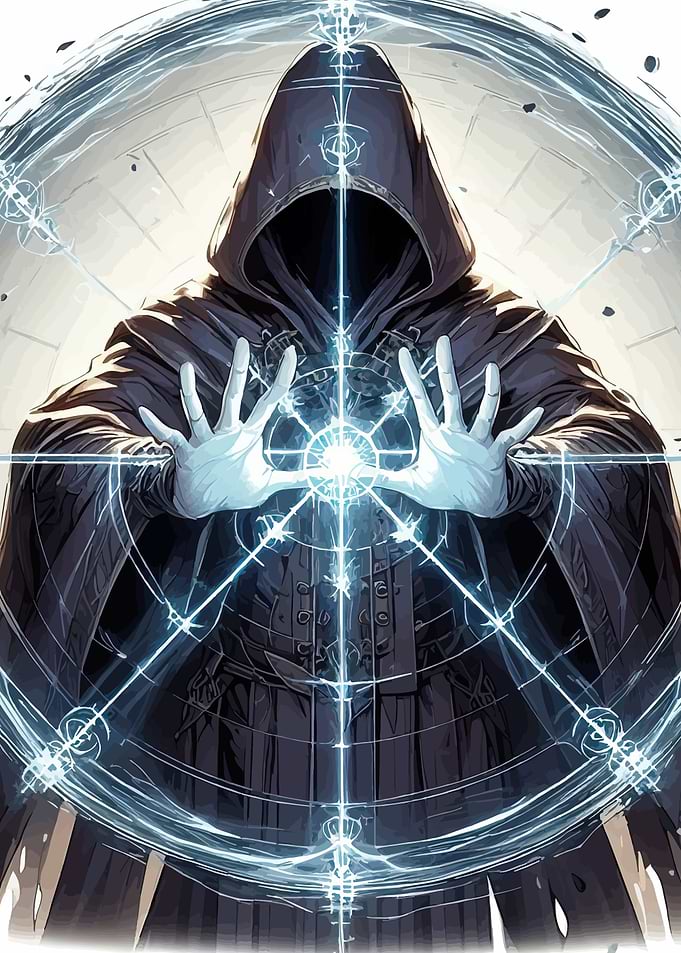 Mystic Figure with Energy Circle