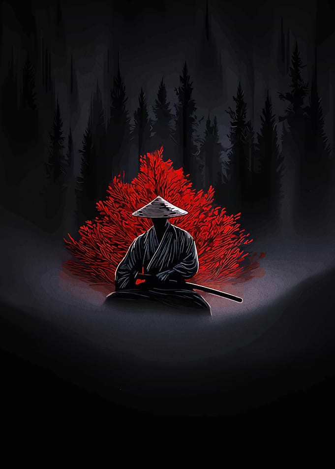 Samurai in Dark Forest