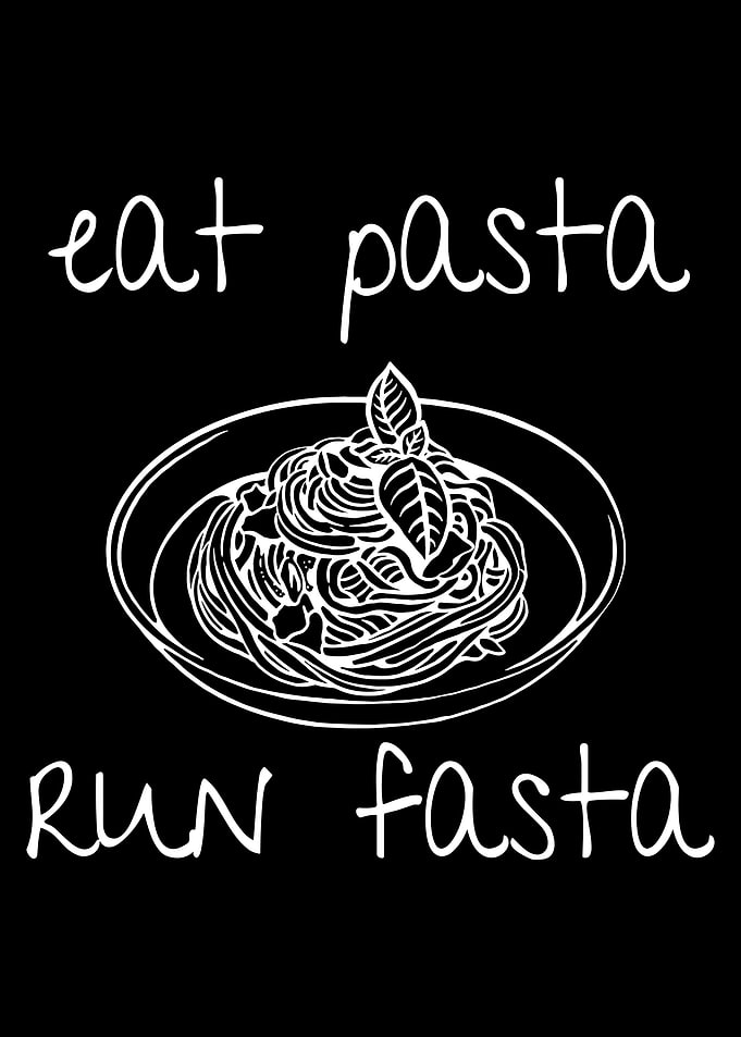 Eat Pasta Run Fasta Illustration