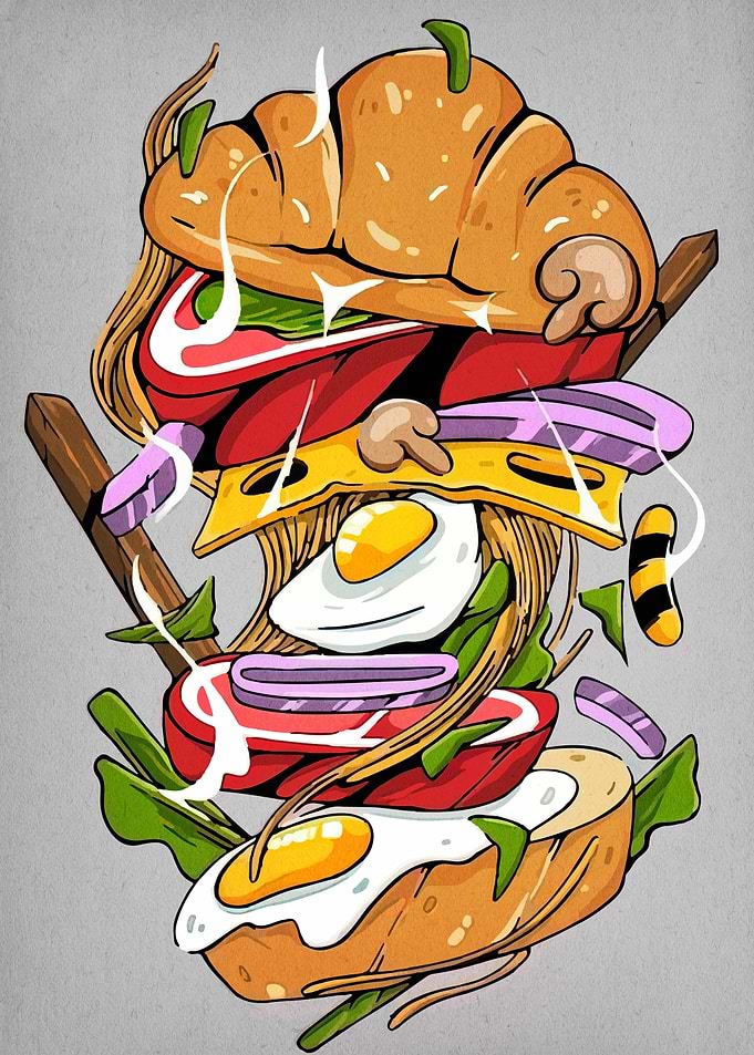Deconstructed Sandwich Illustration