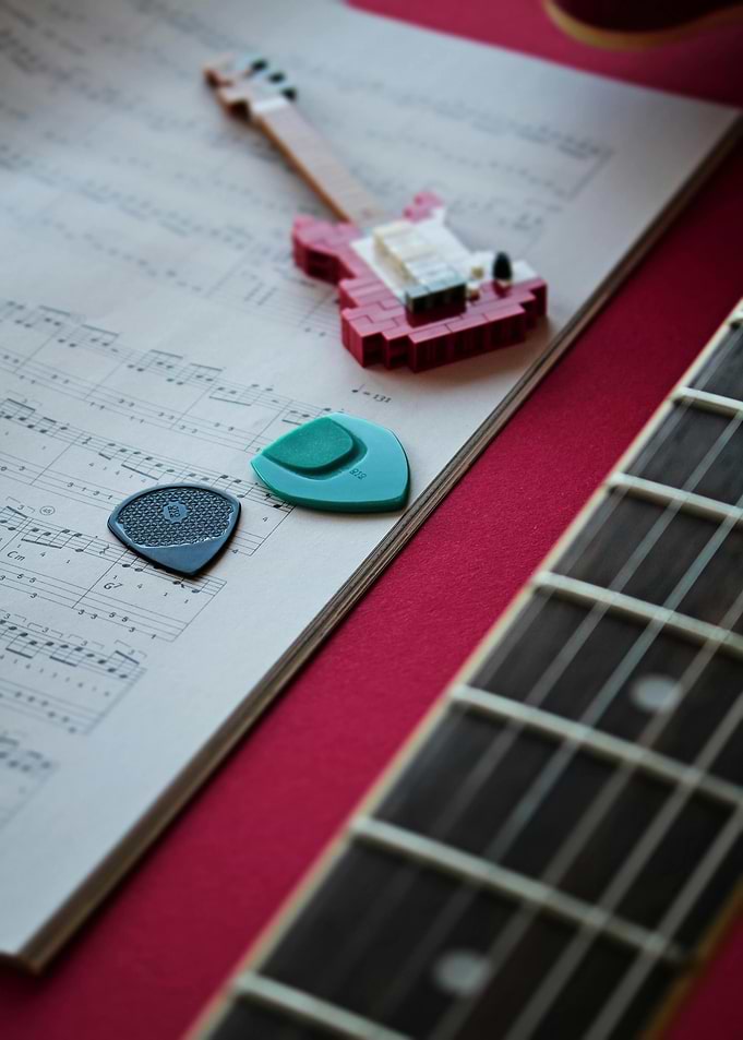 Musical Arrangement with Guitar and Picks