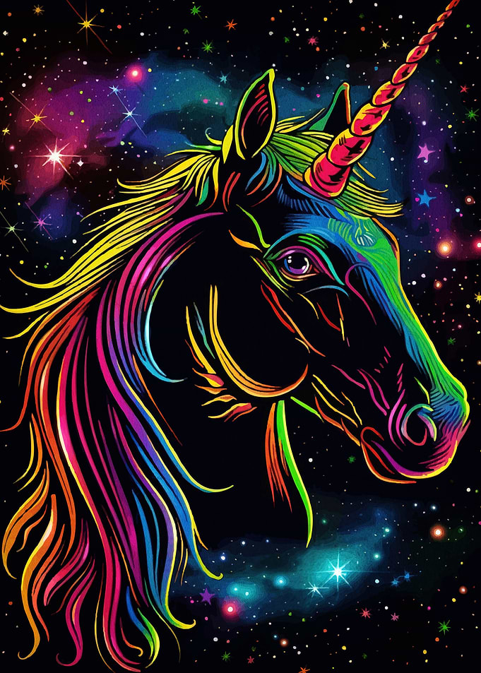 Colorful Unicorn Space