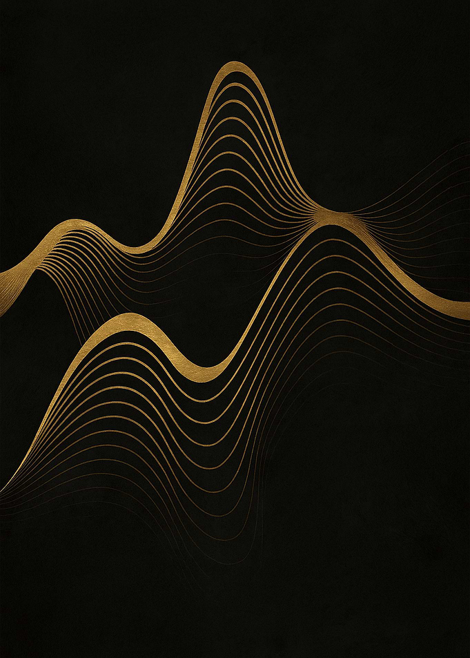 Abstract Gold Lines on Black Background