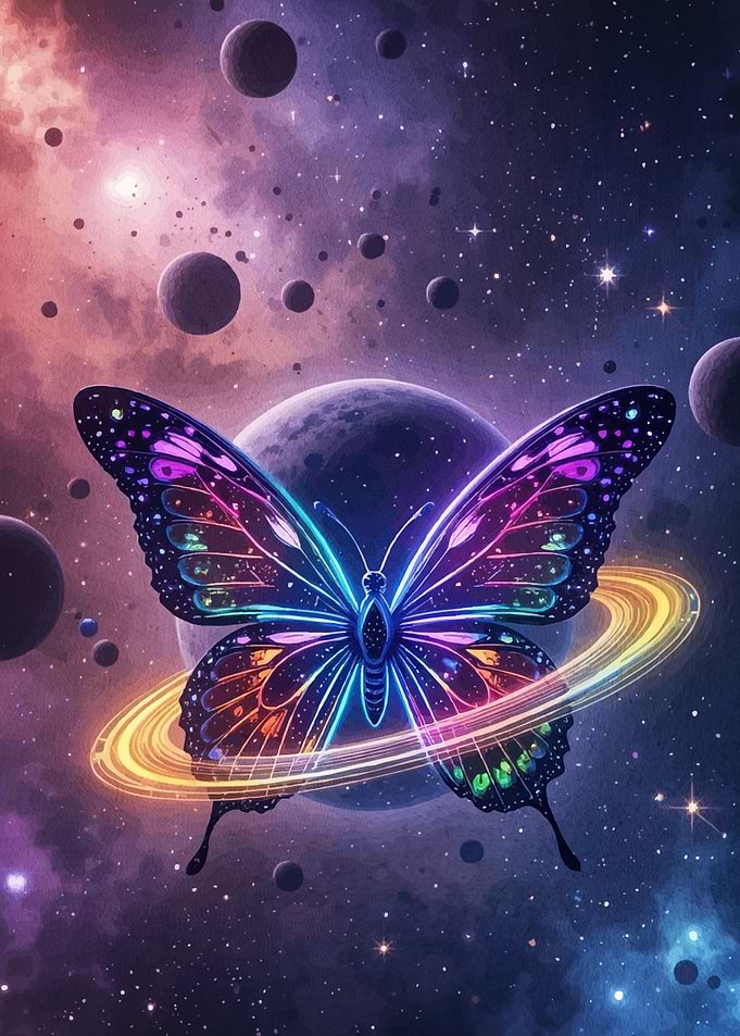 Cosmic Butterfly Rings and Planets