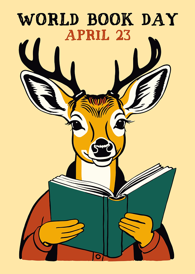 World Book Day Deer Illustration