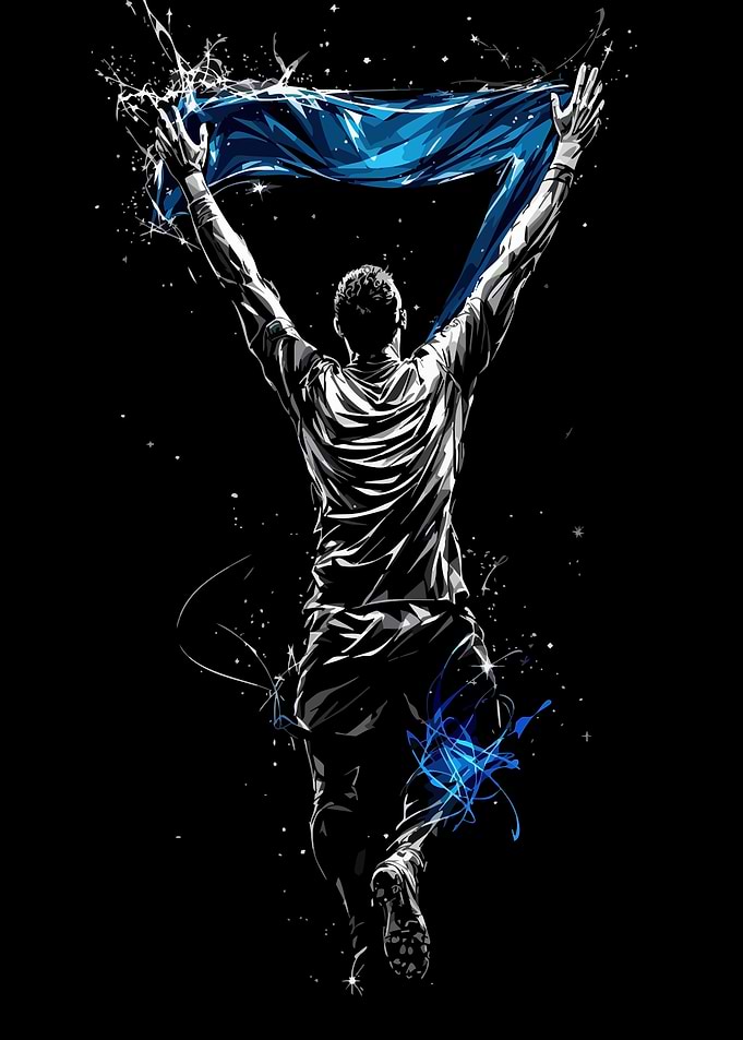 Soccer Player Victory Art